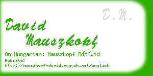 david mauszkopf business card